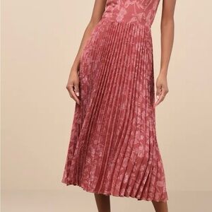 Lulus Pink Jacquard Dress
